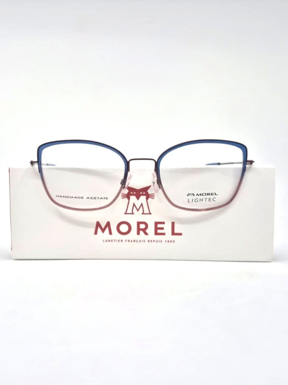 MOREL Lightec 30234L PB01 53mm Blue and Burgundy New Eyeglasses Made in France